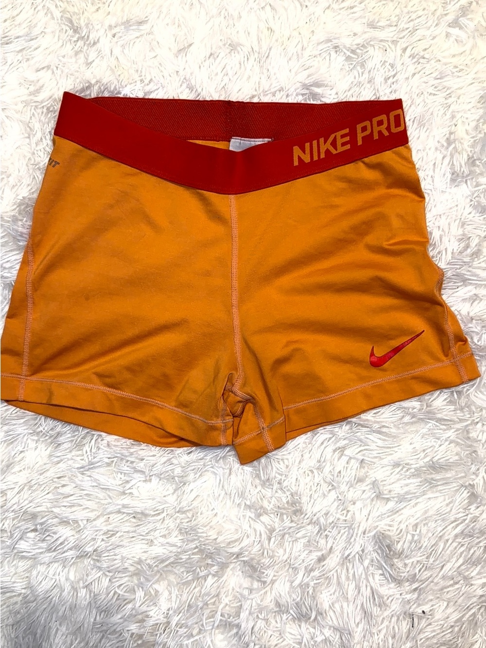 Nike Pro Orange Bike Shorts with Red Accents
